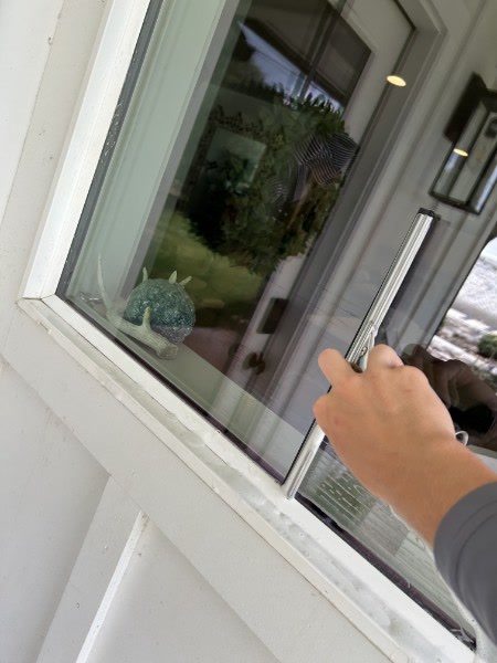 Squeegee detail on exterior window